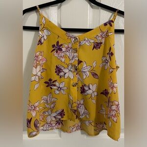 Active USA Yellow and Purple Sleeveless Crop Camisole